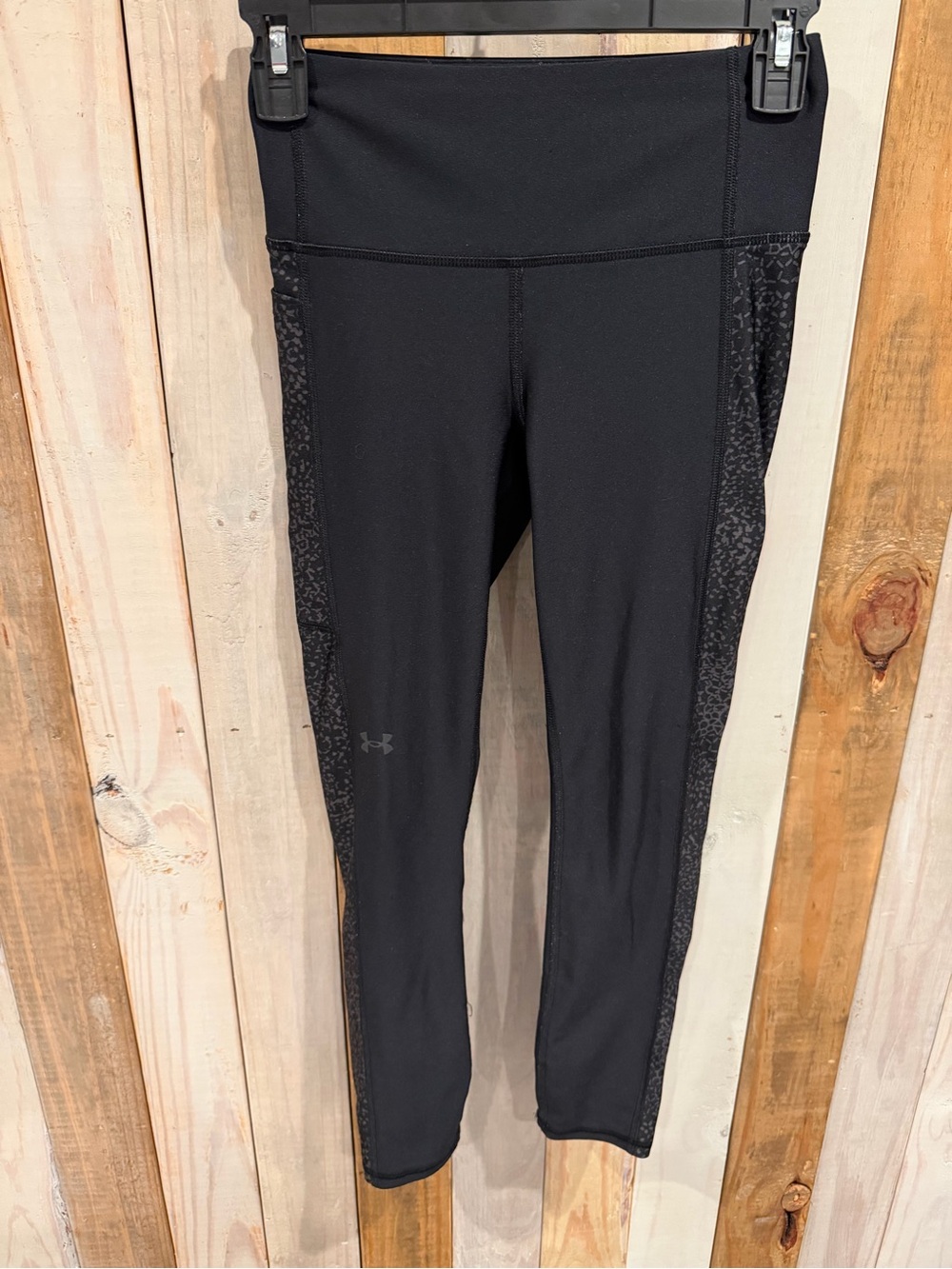 Under Armour Black Leggings with Textured Side Panels